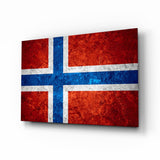 Flag of Norway Glass Wall Art.