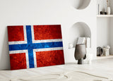 Flag of Norway Glass Wall Art.