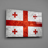 Flag of Georgia Glass Wall Art.