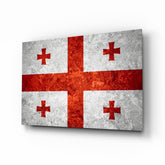 Flag of Georgia Glass Wall Art.