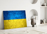 Flag of Ukraine Glass Wall Art.