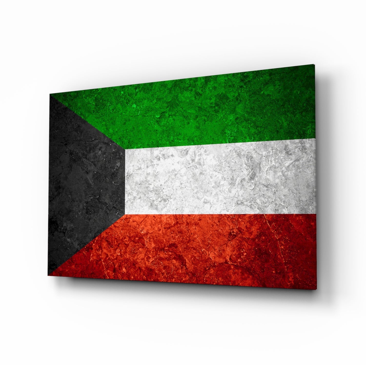 Flag of Kuwait Glass Wall Art.