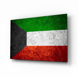 Flag of Kuwait Glass Wall Art.
