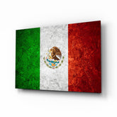 Flag of Mexico Glass Wall Art.