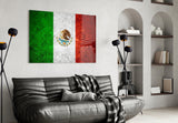 Flag of Mexico Glass Wall Art.