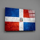 Flag of Dominic Republic Glass Wall Art.