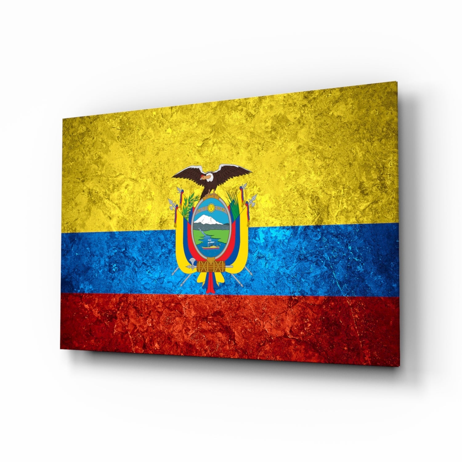 Flag of Ecuador Glass Wall Art.