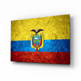 Flag of Ecuador Glass Wall Art.