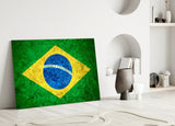 Flag of Brasil Glass Wall Art.
