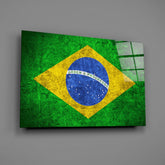 Flag of Brasil Glass Wall Art.