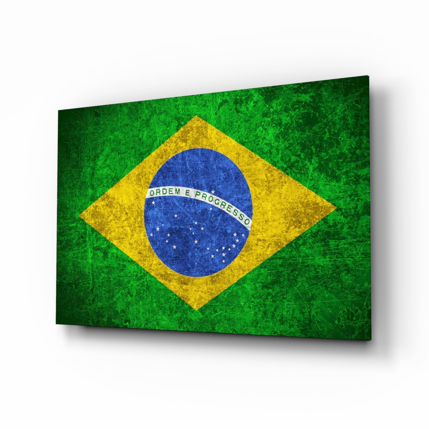 Flag of Brasil Glass Wall Art.