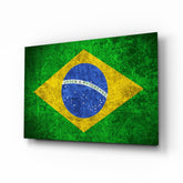Flag of Brasil Glass Wall Art.