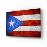 Flag of Puerto Rico Glass Wall Art.