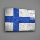 Flag of Finland Glass Wall Art.