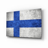 Flag of Finland Glass Wall Art.