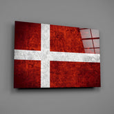 Flag of Denmark Glass Wall Art.