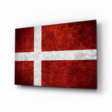 Flag of Denmark Glass Wall Art.