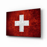 Flag of Switzerland Glass Wall Art.