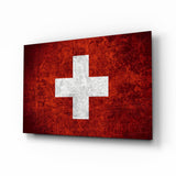 Flag of Switzerland Glass Wall Art.