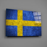 Flag of Sweden Glass Wall Art.