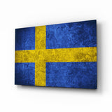 Flag of Sweden Glass Wall Art.