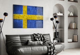 Flag of Sweden Glass Wall Art.