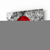 Flag of Japan Glass Wall Art.