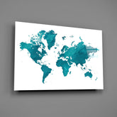 World Map Glass Wall Art.
