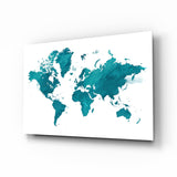 World Map Glass Wall Art.