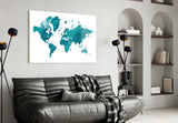 World Map Glass Wall Art.