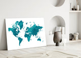 World Map Glass Wall Art.