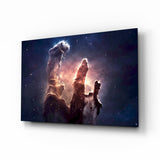 Space Clouds Glass Wall Art.