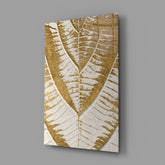 Golden Leaf Glass Wall Art.