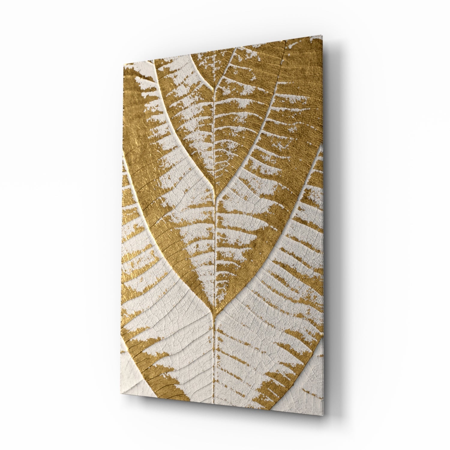 Golden Leaf Glass Wall Art.