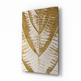Golden Leaf Glass Wall Art.