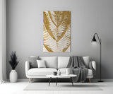 Golden Leaf Glass Wall Art.