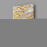 Golden Waves Glass Wall Art.