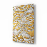 Golden Waves Glass Wall Art.