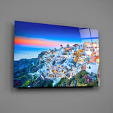 Santorini Glass Wall Art.