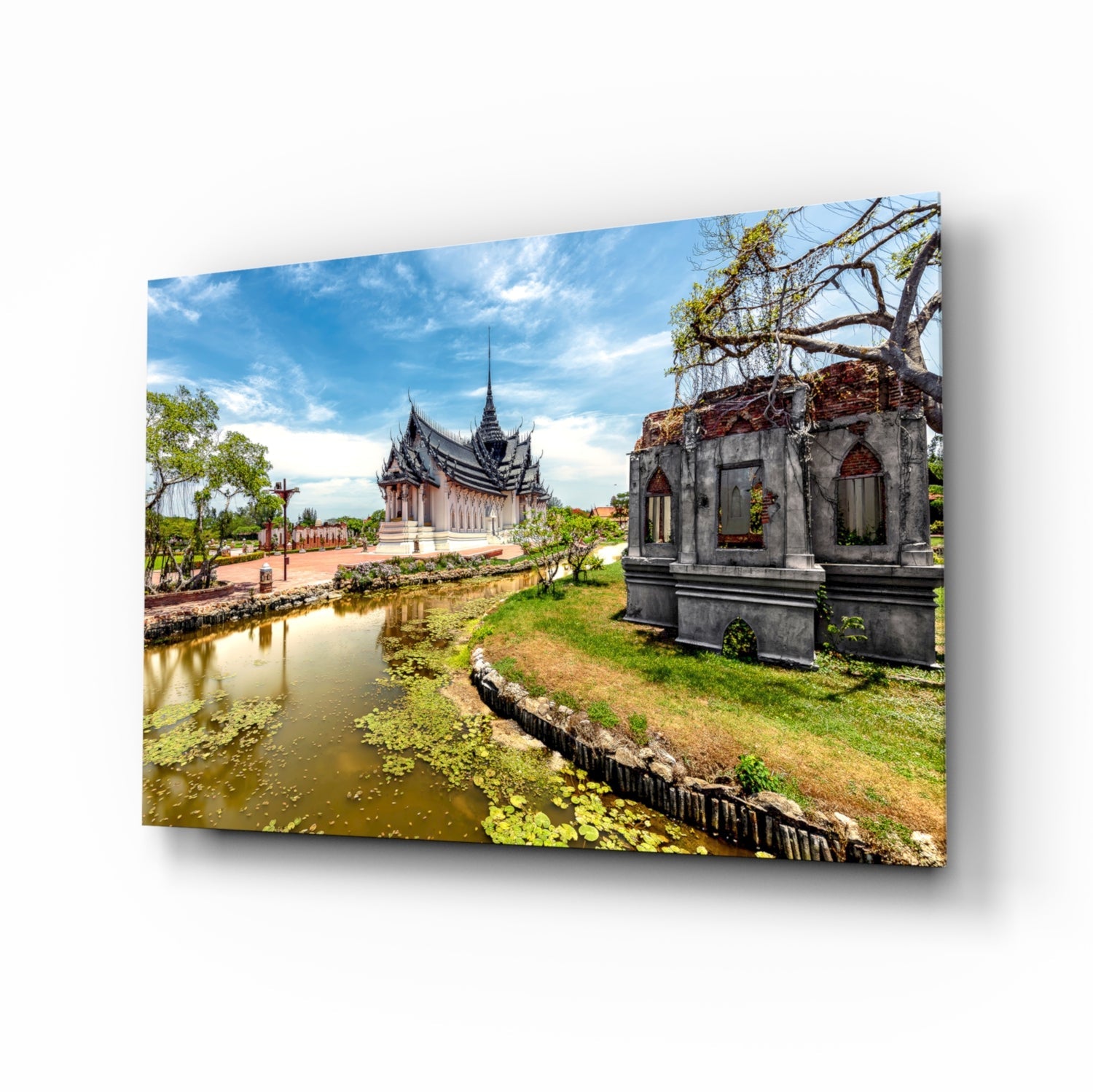 Small Village Glass Wall Art.