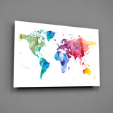 World Map Glass Wall Art.