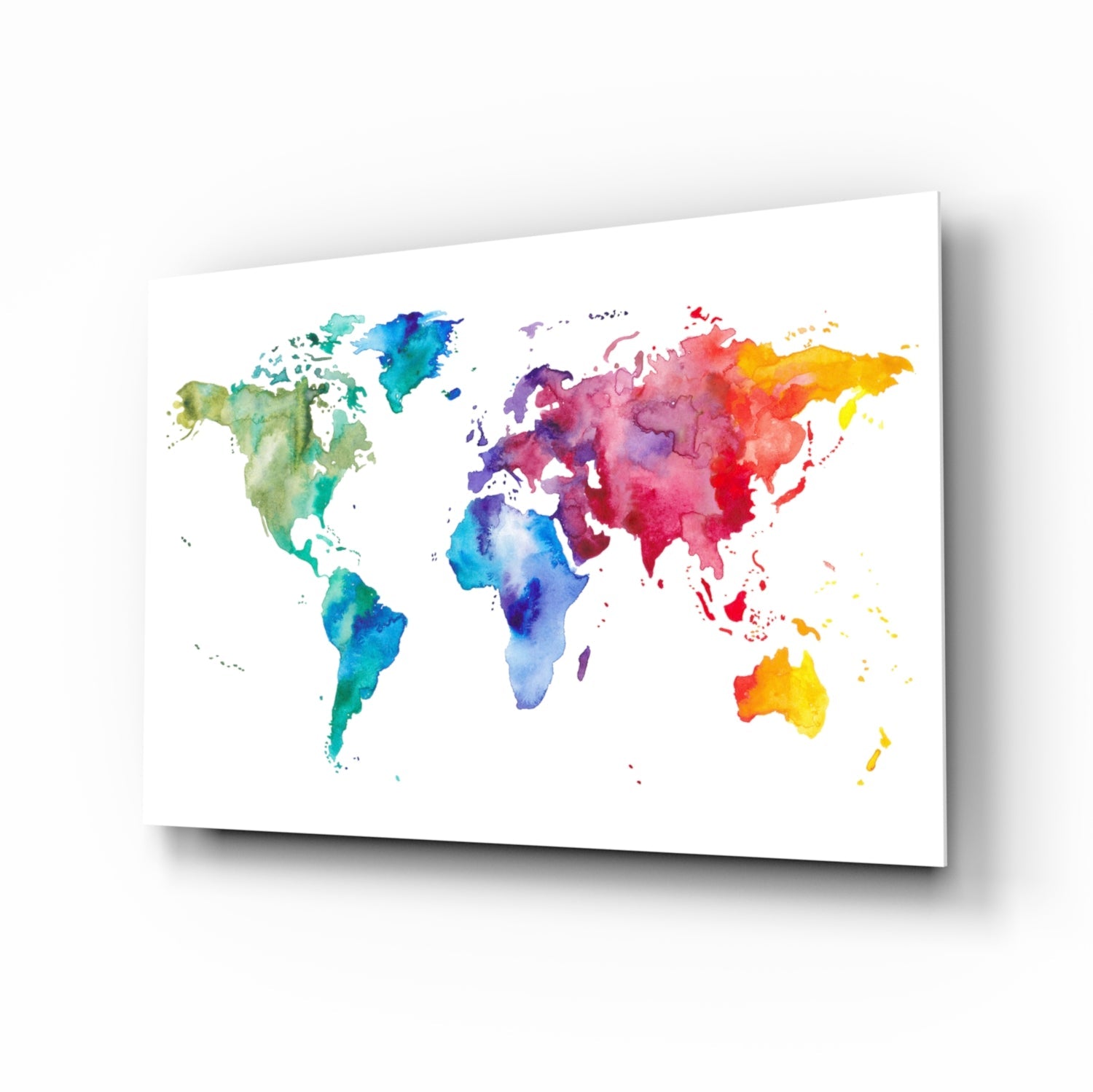 World Map Glass Wall Art.