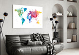 World Map Glass Wall Art.