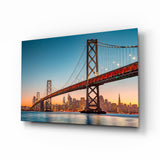 San Francisco Oakland Bay Bridge Glass Wall Art.