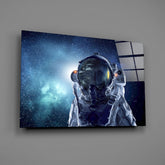 Astronaut İn Space Glass Wall Art.