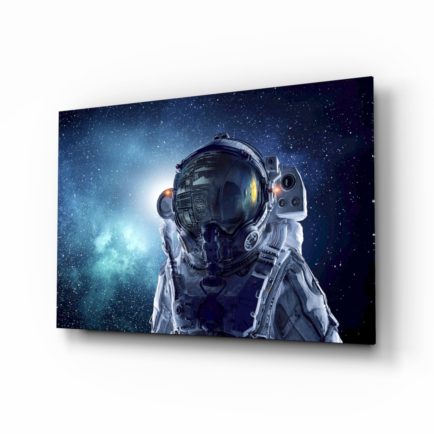 Astronaut İn Space Glass Wall Art.