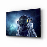 Astronaut İn Space Glass Wall Art.