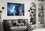 Astronaut İn Space Glass Wall Art.