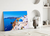 Santorini Glass Wall Art.
