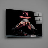 The Mysterious Gambler Glass Wall Art.